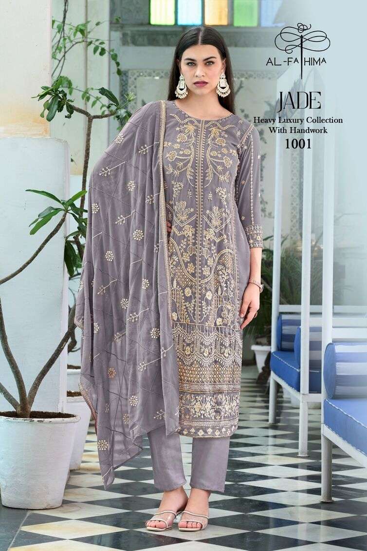 JADE BY AL-FATHIMA 3 PCS GEORGETTE WITH HEAVY EMBROIDERY MOTI WORK