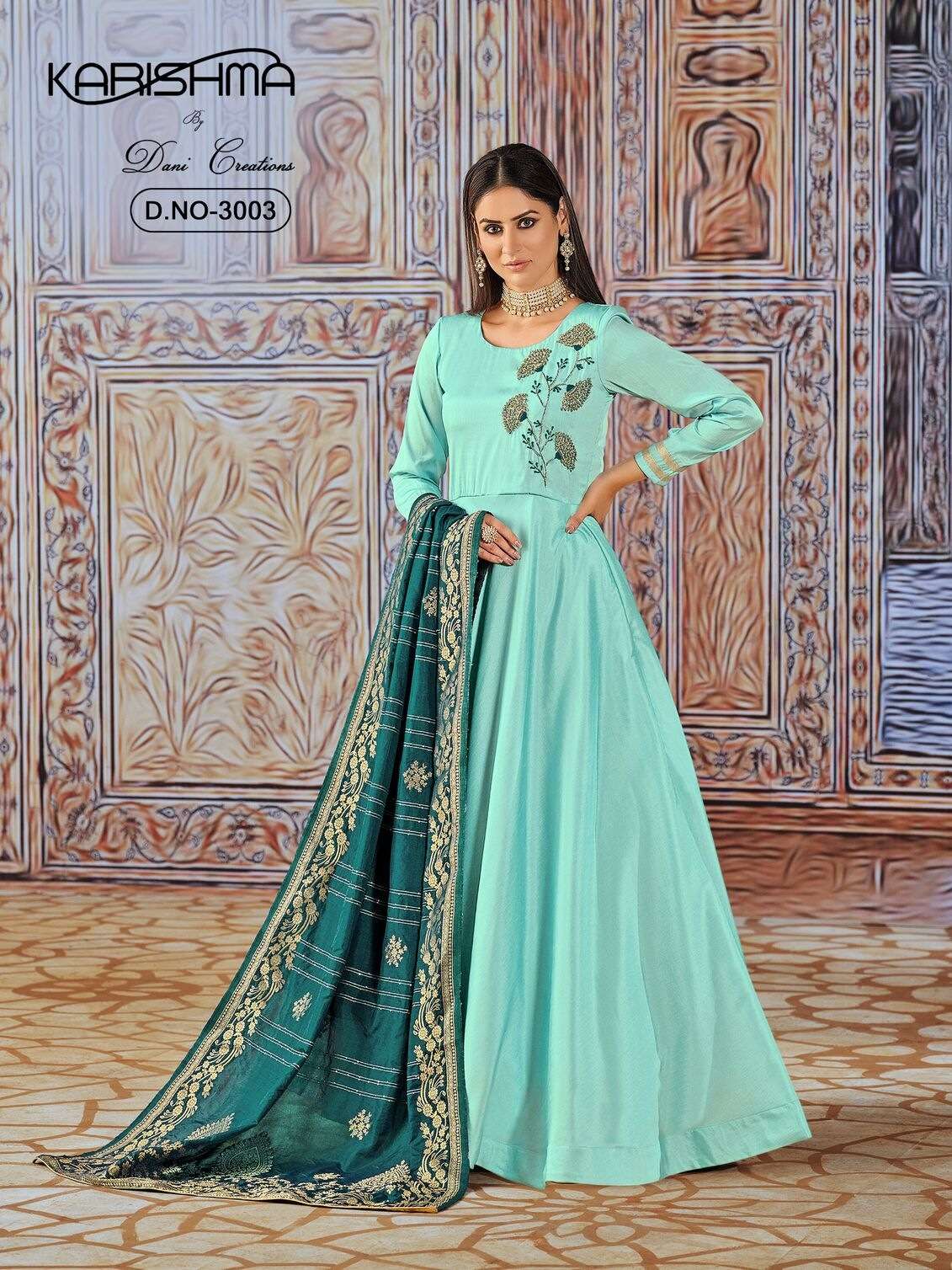 KARISHMA VOL-3 BY DANI CREATIONS ART SILK ANARKALI GOWN WITH DUPATTA 