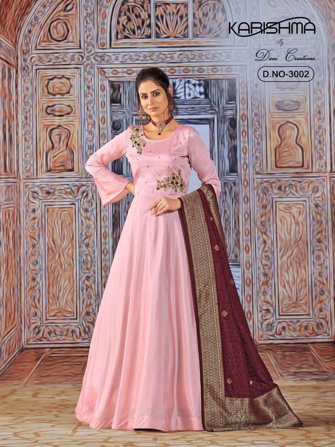 KARISHMA VOL-3 BY DANI CREATIONS ART SILK ANARKALI GOWN WITH DUPATTA 