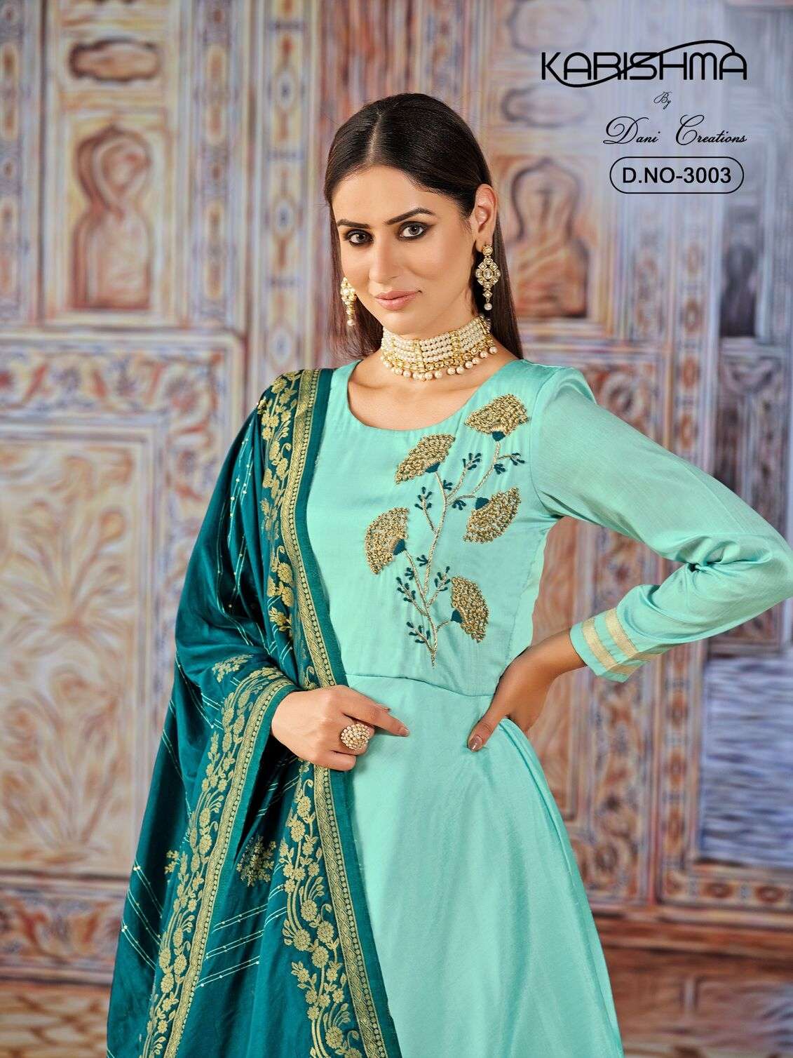 KARISHMA VOL-3 BY DANI CREATIONS ART SILK ANARKALI GOWN WITH DUPATTA 