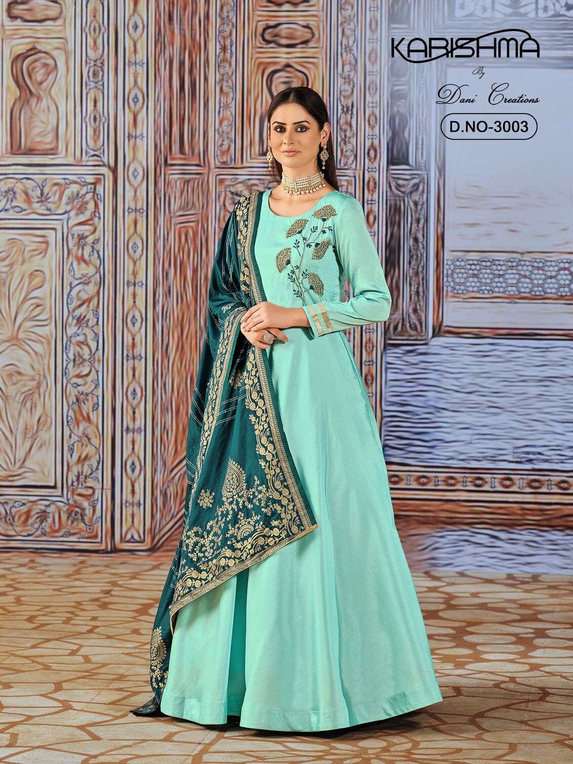 KARISHMA VOL-3 BY DANI CREATIONS ART SILK ANARKALI GOWN WITH DUPATTA 