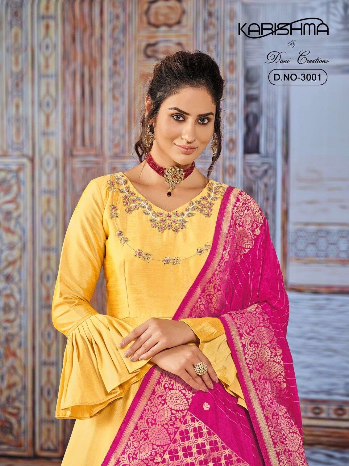 KARISHMA VOL-3 BY DANI CREATIONS ART SILK ANARKALI GOWN WITH DUPATTA 