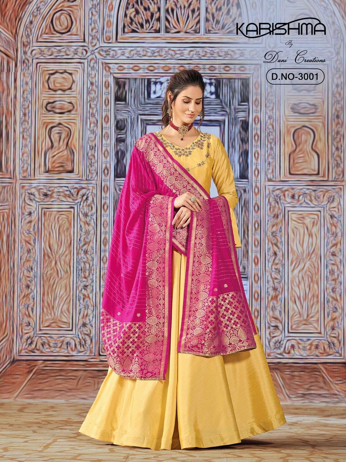 KARISHMA VOL-3 BY DANI CREATIONS ART SILK ANARKALI GOWN WITH DUPATTA 