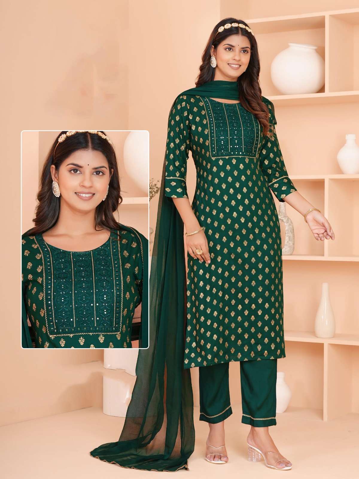 KK-02 BD RAYON STRAIGHT CUT KURTI PANT WITH ONE SIDE POCKET 