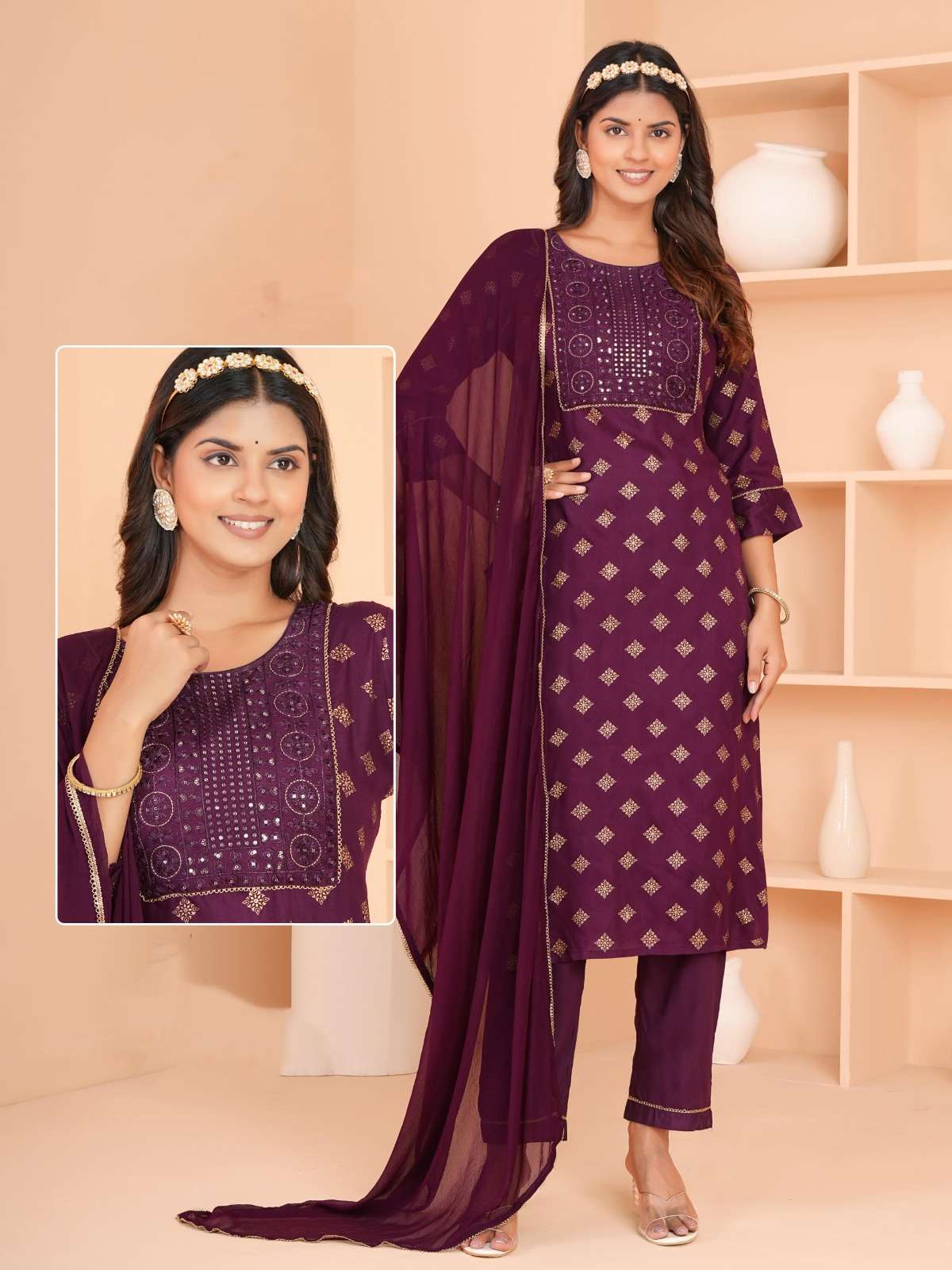 KK-03 BD RAYON STRAIGHT CUT KURTI PANT WITH ONE SIDE POCKET 