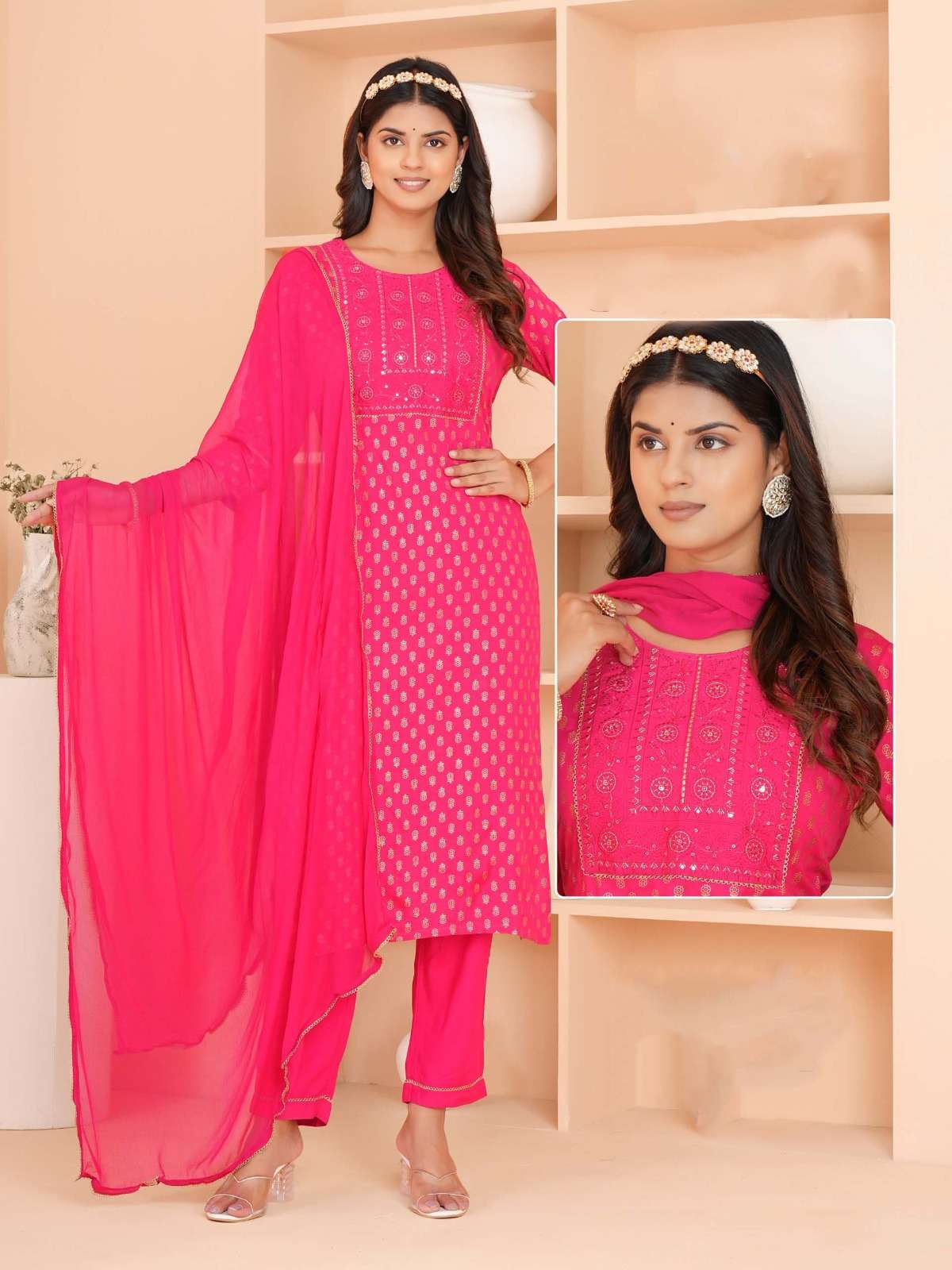 KK-08 BD RAYON STRAIGHT CUT KURTI PANT WITH ONE SIDE POCKET 