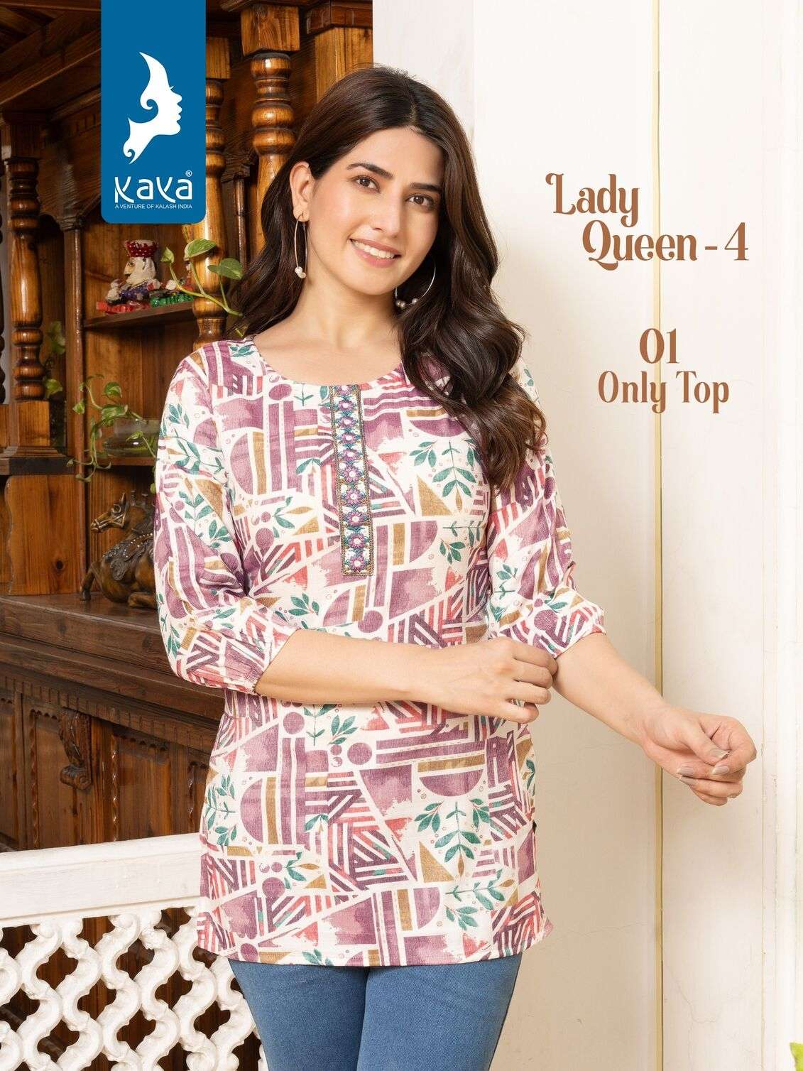 LADY QUEEN VOL-4 BY KAYA KURTI CAPSULE PRINT SHORT TUNICS 