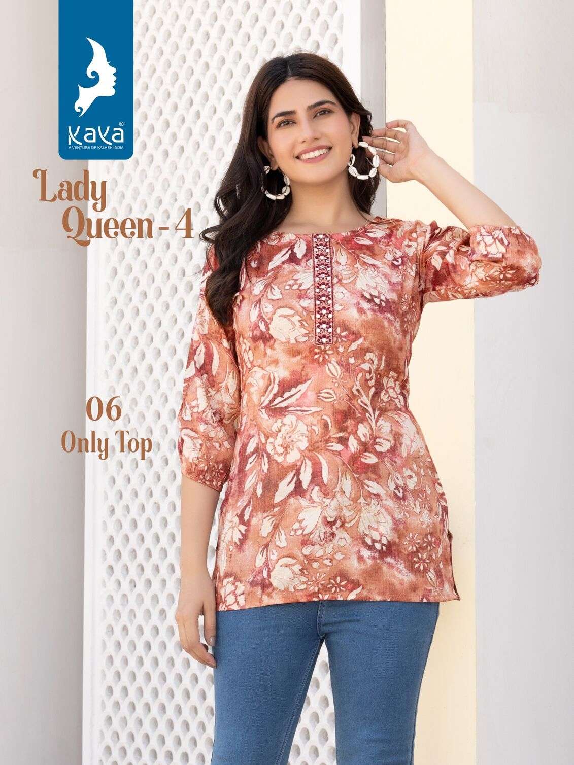 LADY QUEEN VOL-4 BY KAYA KURTI CAPSULE PRINT SHORT TUNICS 