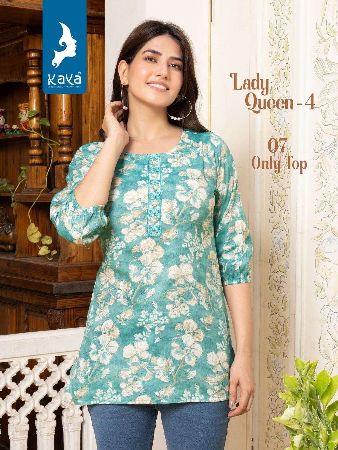 LADY QUEEN VOL-4 BY KAYA KURTI CAPSULE PRINT SHORT TUNICS 