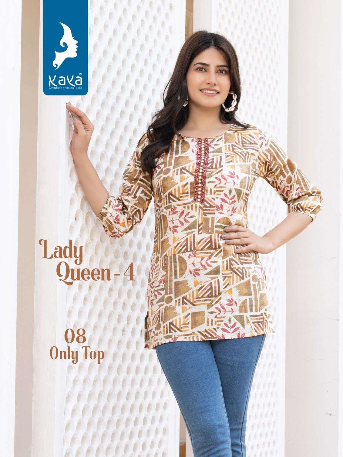 LADY QUEEN VOL-4 BY KAYA KURTI CAPSULE PRINT SHORT TUNICS 