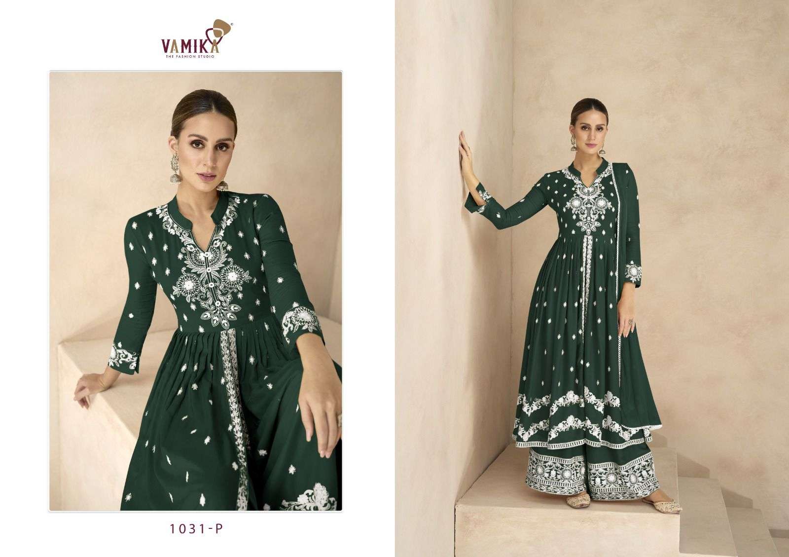 LAKHNAVI VOL-6 PLATINUM BY VAMIKA HEAVY RAYON EMBROIDERY KURTI PLAZO WITH DUPATTA 