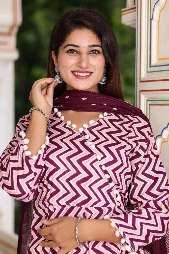 LEHRIYA ANARKALI RAYON PRINTED 3 PIECE SET BY TEXOFAB 