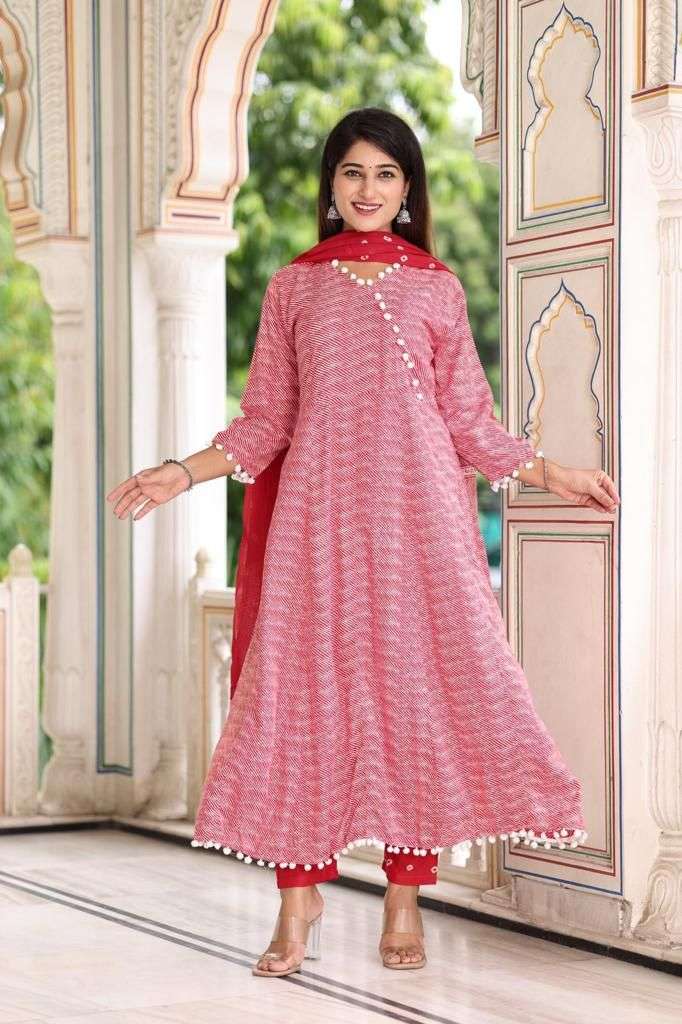 LEHRIYA ANARKALI RAYON PRINTED 3 PIECE SET BY TEXOFAB 