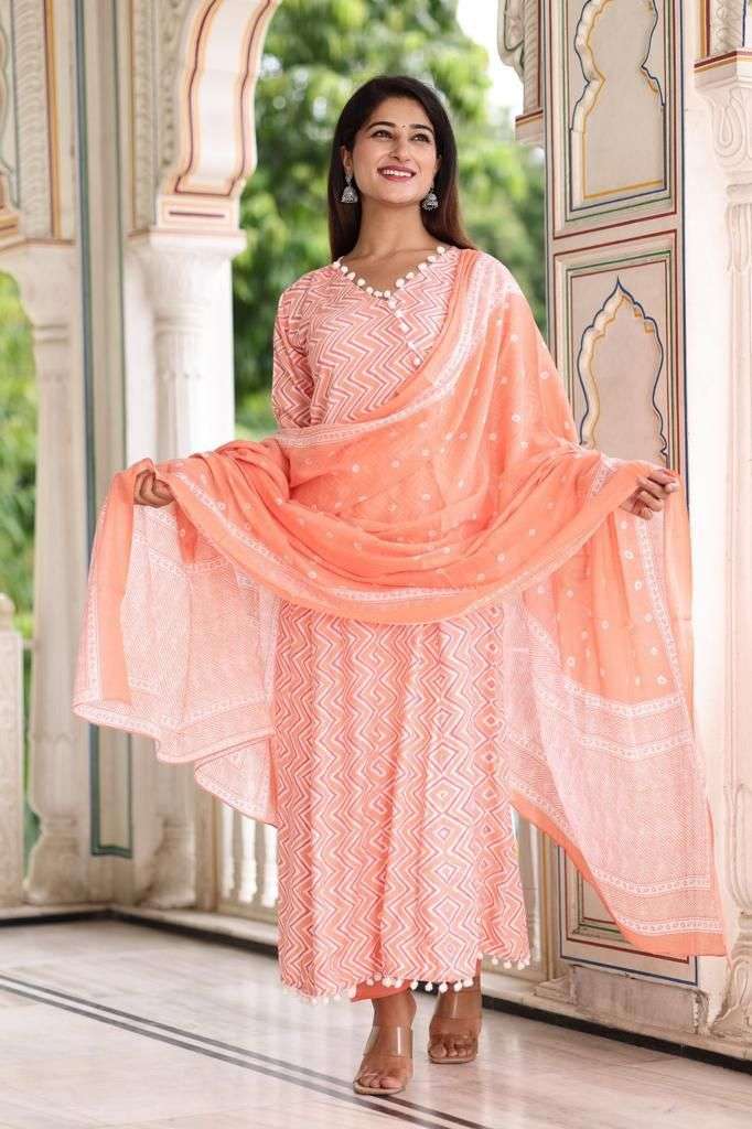 LEHRIYA ANARKALI RAYON PRINTED 3 PIECE SET BY TEXOFAB 