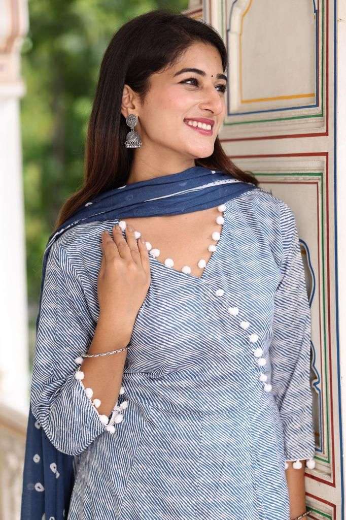 LEHRIYA ANARKALI RAYON PRINTED 3 PIECE SET BY TEXOFAB 