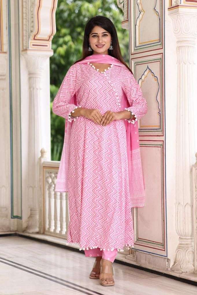 LEHRIYA ANARKALI RAYON PRINTED 3 PIECE SET BY TEXOFAB 