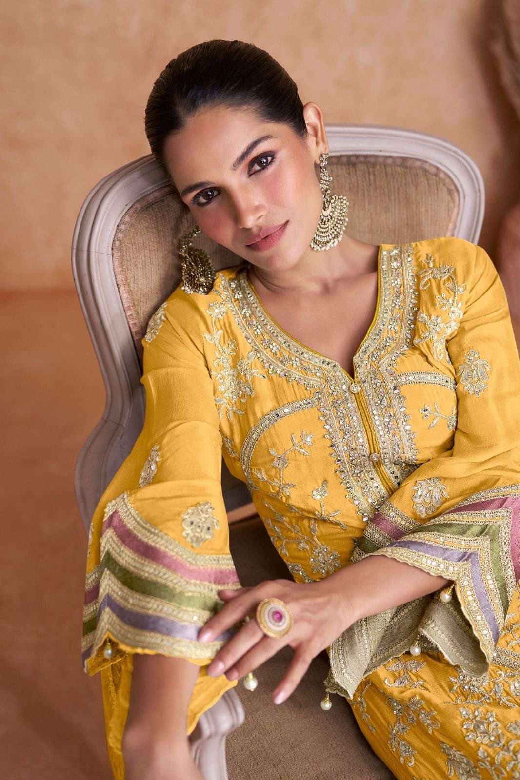 LIYANA VOL-1 BY GULKAYRA DESIGNER REAL CHINON HEAVY EMBROIDERY KURTI PANT WITH DUPATTA 