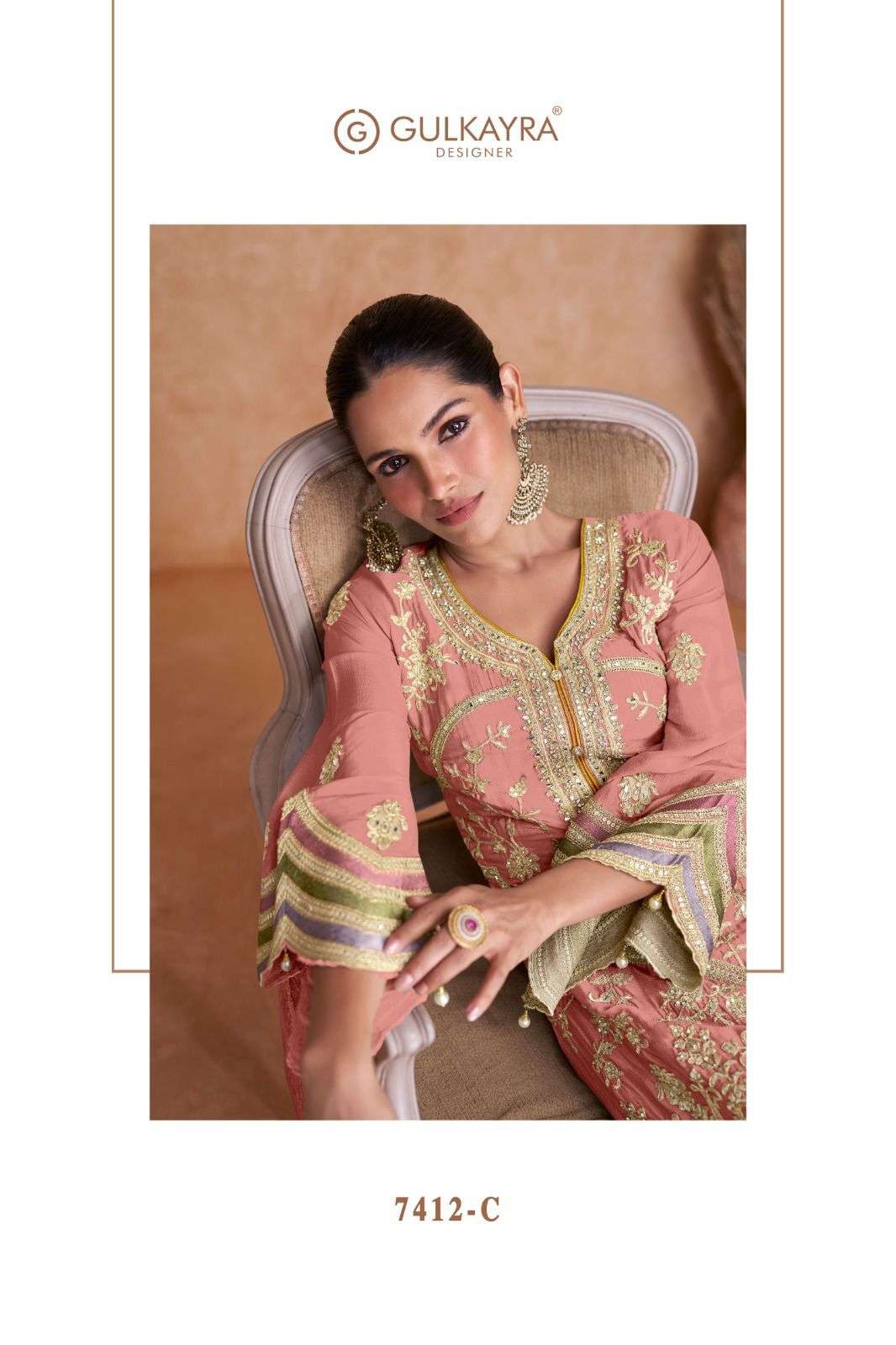 LIYANA VOL-1 BY GULKAYRA DESIGNER REAL CHINON HEAVY EMBROIDERY KURTI PANT WITH DUPATTA 