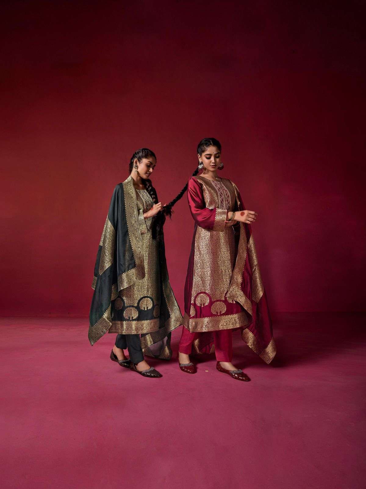 LOREN EDITION VOL-2 BY FOURDOTS SIMAR SILK KURTI PANT WITH PRINTED DUPATTA 