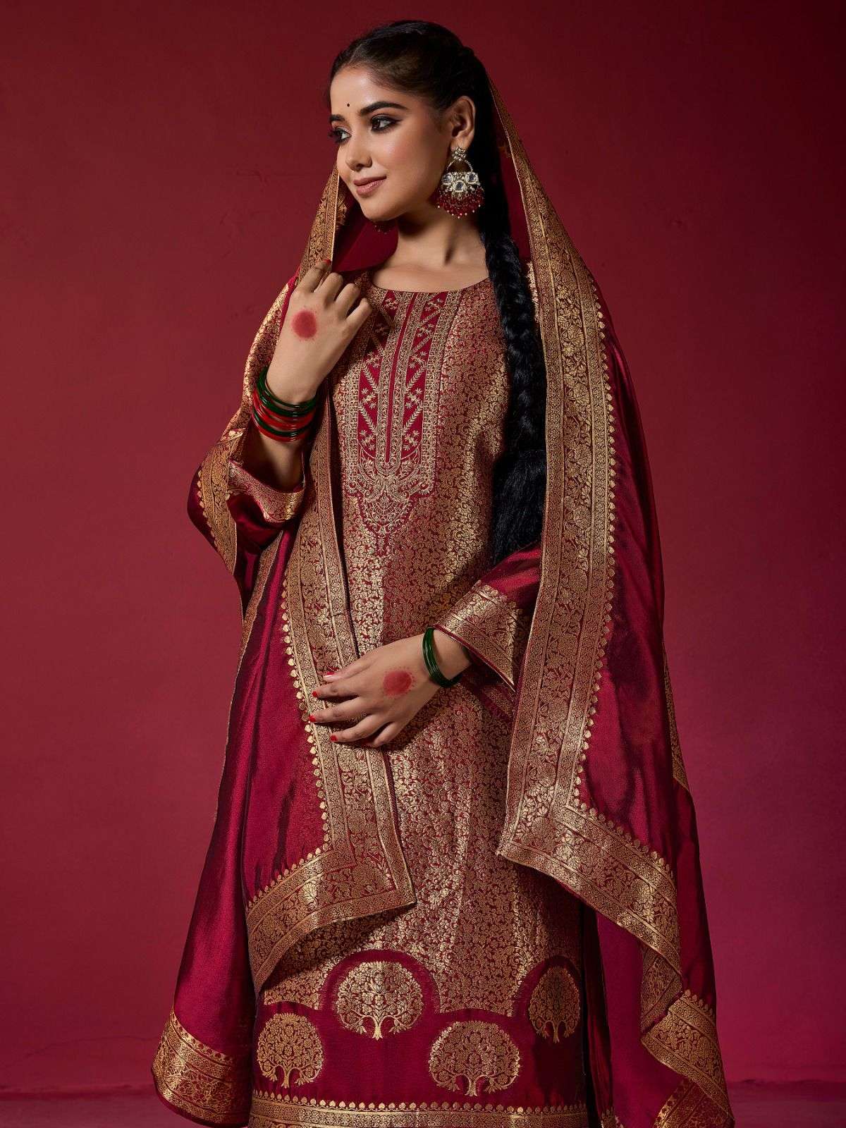 LOREN EDITION VOL-2 BY FOURDOTS SIMAR SILK KURTI PANT WITH PRINTED DUPATTA 