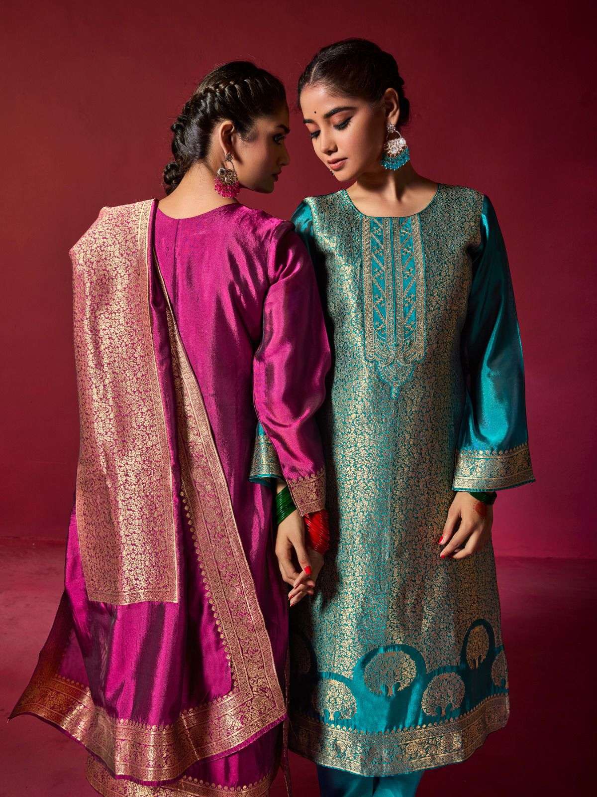 LOREN EDITION VOL-2 BY FOURDOTS SIMAR SILK KURTI PANT WITH PRINTED DUPATTA 