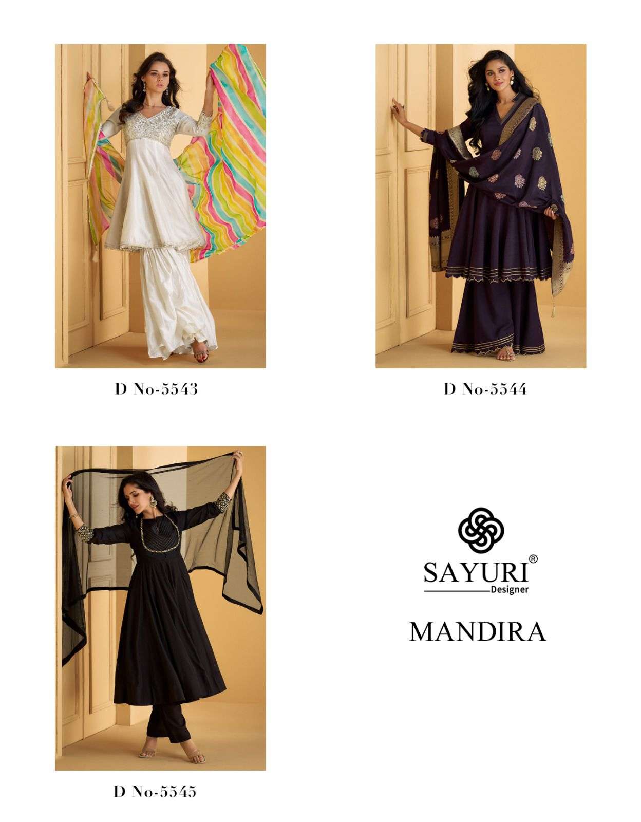 MANDIRA BY SAYURI DESIGNER PURE SILK WITH EMBELIISHED WORK KURTI PLAZO WITH DUPATTA