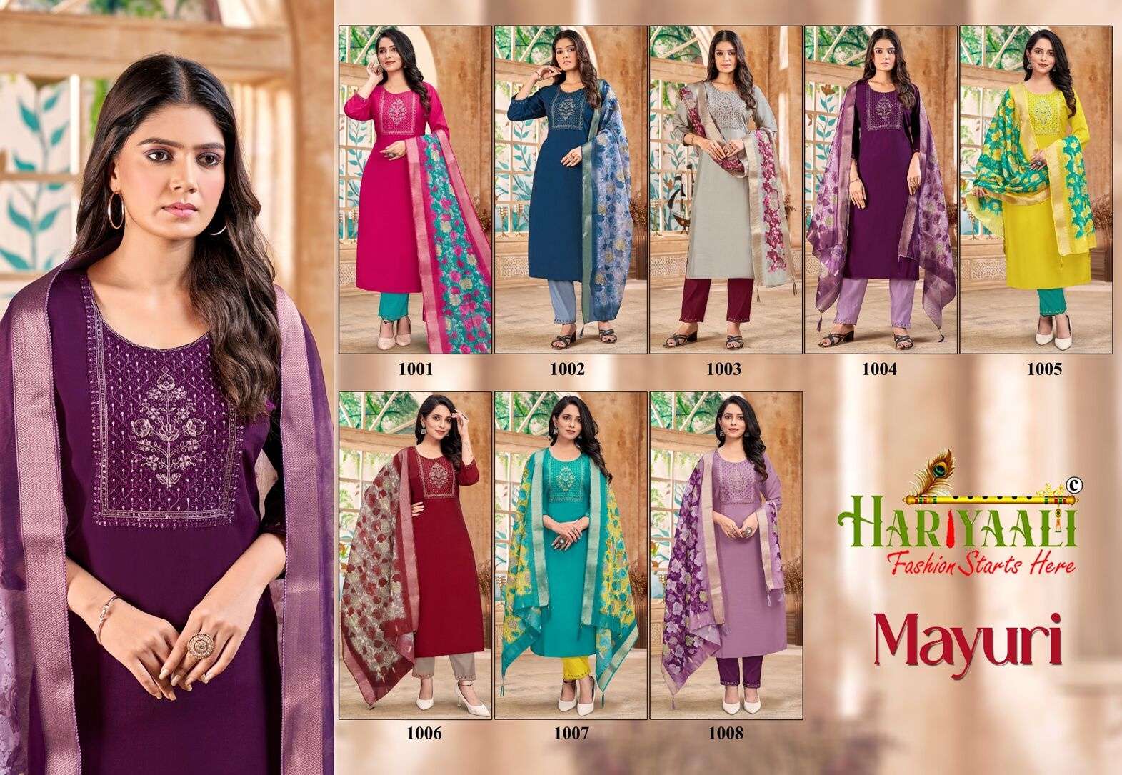 MAYURI BY HARIYAALI PURE SILK WITH BEAUTIFUL EMBROIDERY WORK LACE & POCKET 