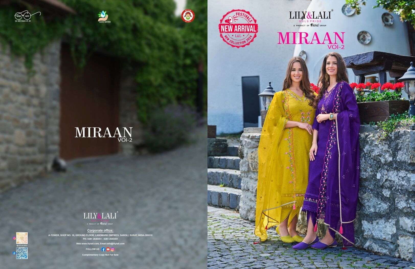 MIRAAN VOL-2 BY LILY & LALI EMBROIDERY KURTI DHOTI STYLE BOTTOM WITH ORGANZA DUPATTA 