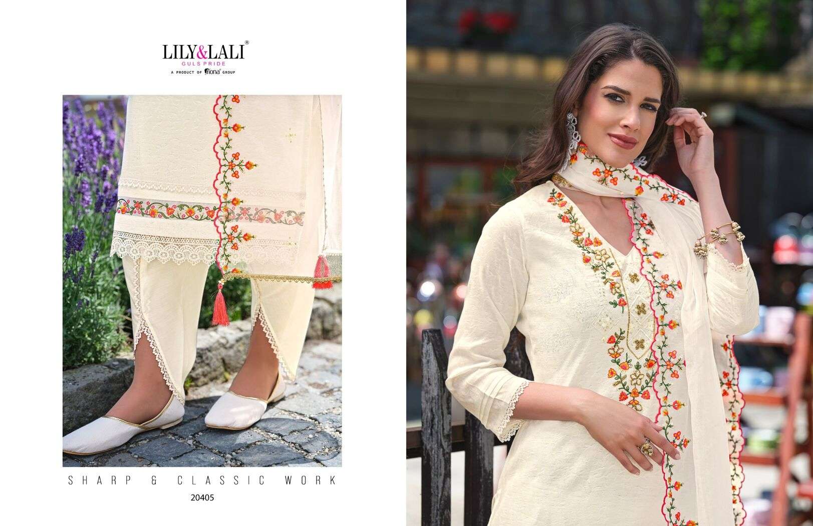 MIRAAN VOL-2 BY LILY & LALI EMBROIDERY KURTI DHOTI STYLE BOTTOM WITH ORGANZA DUPATTA 