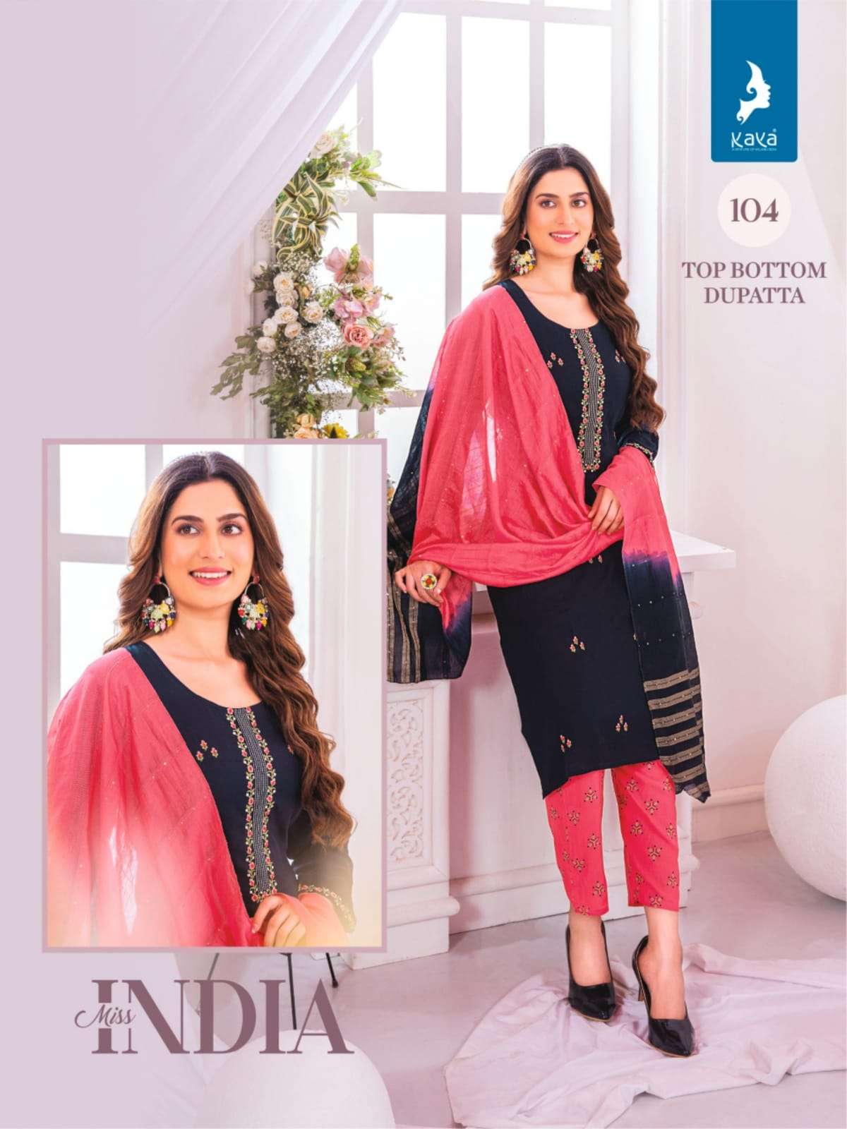 MISS INDIA RAYON FABRIC 3 PIECE CONCEPT WITH STRAIGHT CUT BY KAYA 