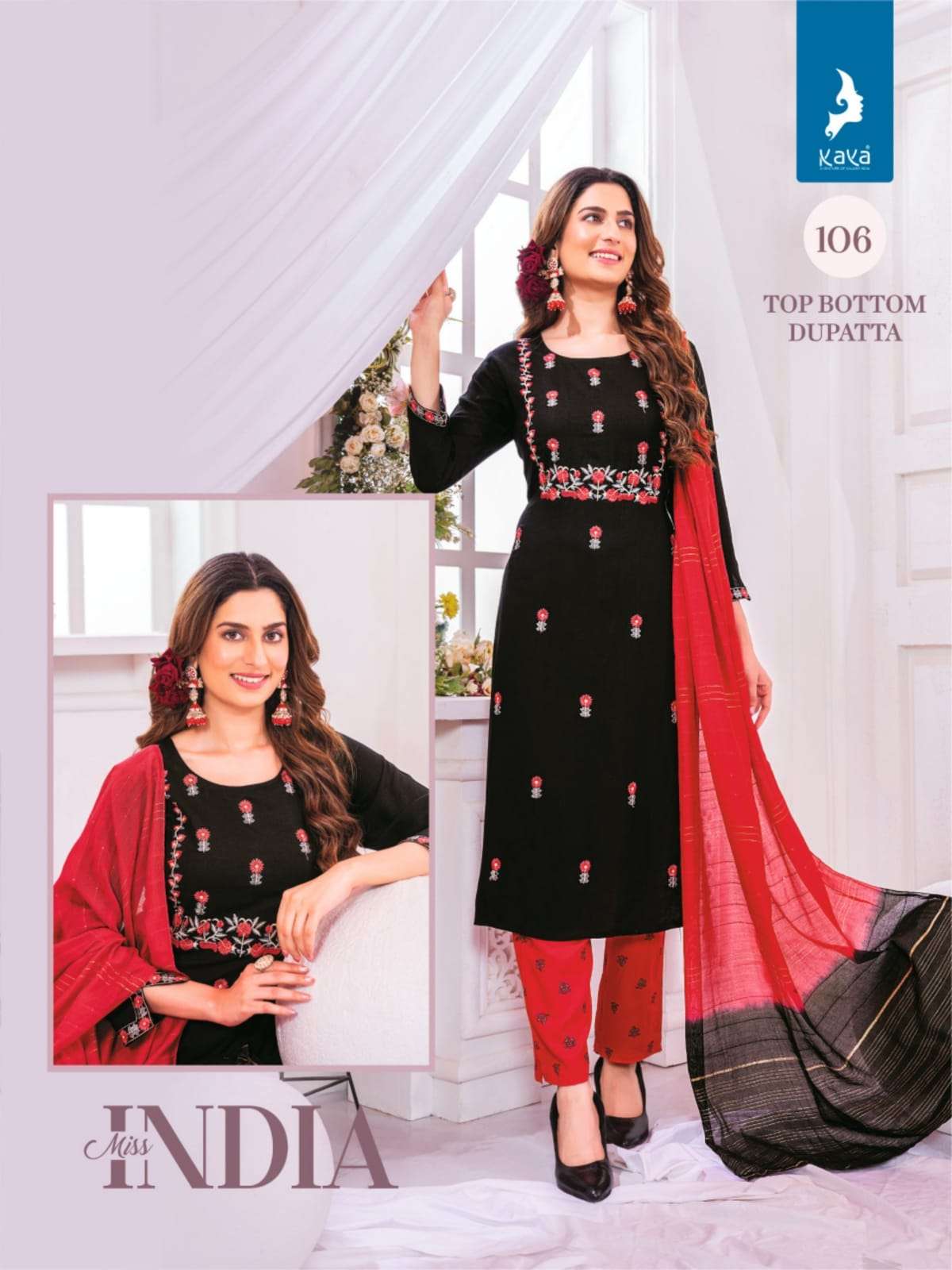 MISS INDIA RAYON FABRIC 3 PIECE CONCEPT WITH STRAIGHT CUT BY KAYA 