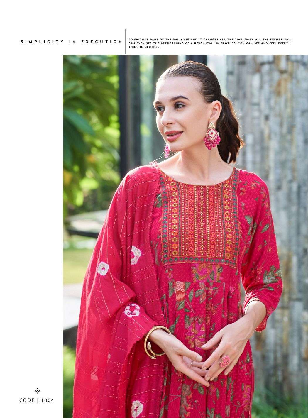 MORNI BY KUSHALS RINKLE FABRIC EMBROIDERY WORK IN NAIRA CUT STYLE 