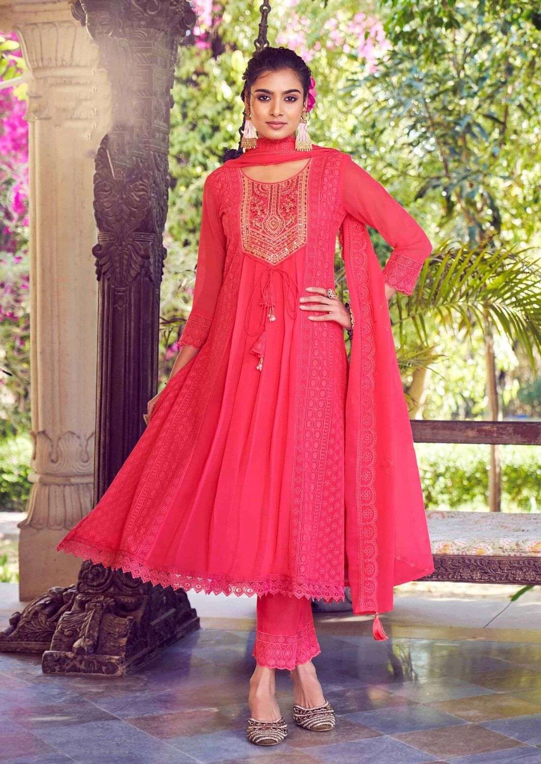 MT-5063 RA GEORGETTE FABRIC WITH HEAVY EMBROIDERY WORK DUPATTA 