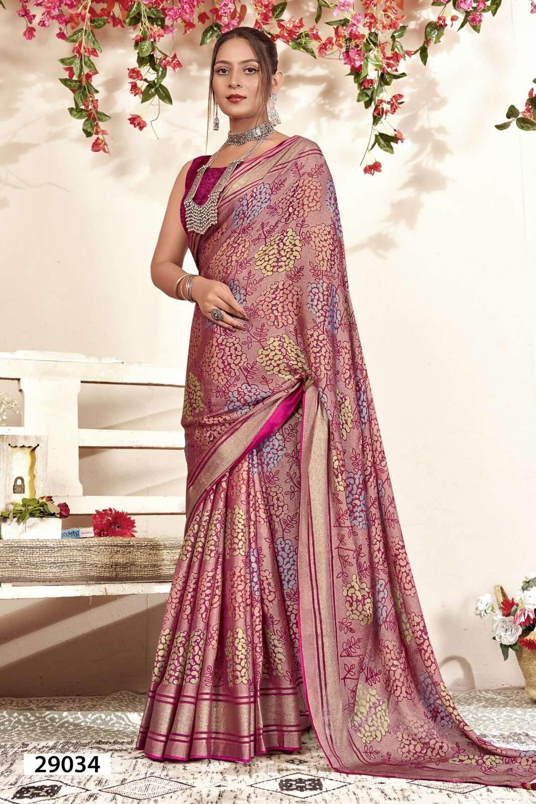 NAVANYA BY VALLABHI BRASSO FABRIC PRINTED SAREES COLLECTION 