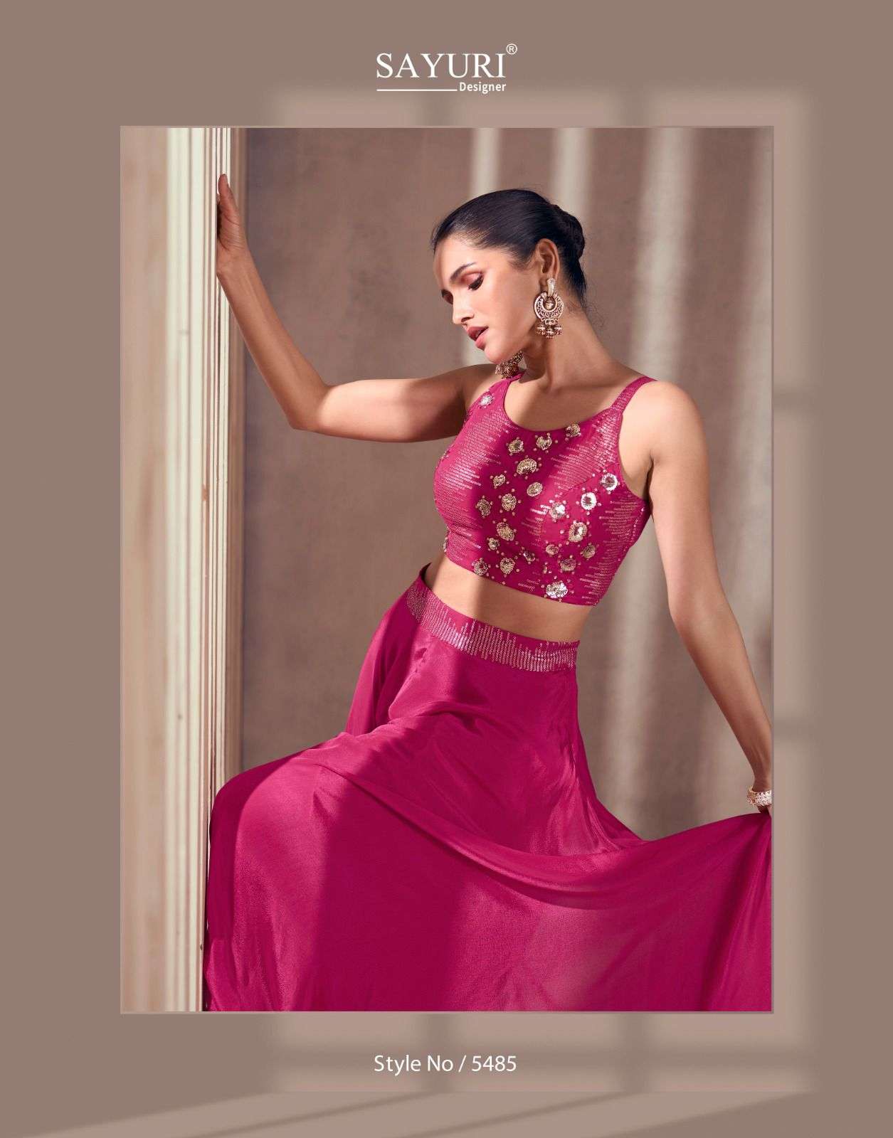 NISHA BY SAYURI DESIGNER EMBROIDERY CROP TOP PLAZO WITH DUPATTA 