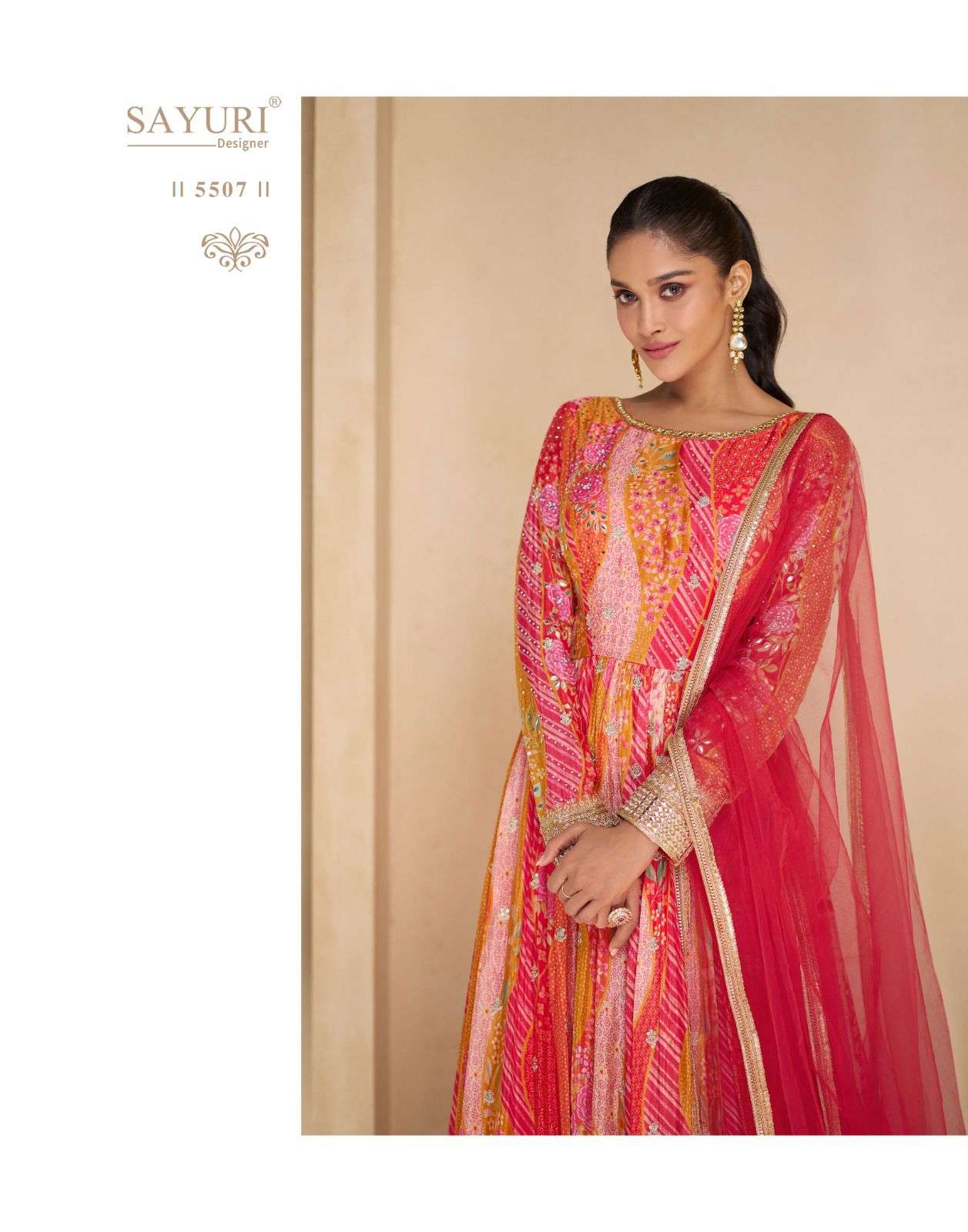 NOORI BY SAYURI DESIGNER REAL GEORGETTE EMBROIDERY ANARKALI WITH DUPATTA 