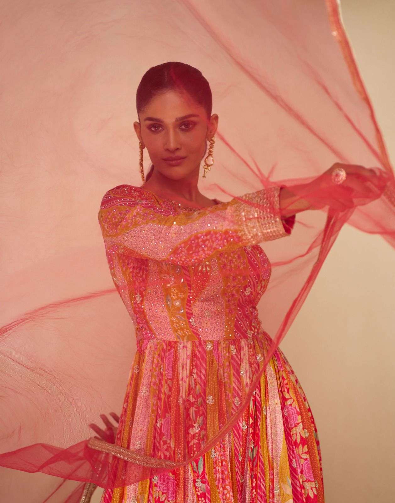 NOORI BY SAYURI DESIGNER REAL GEORGETTE EMBROIDERY ANARKALI WITH DUPATTA 