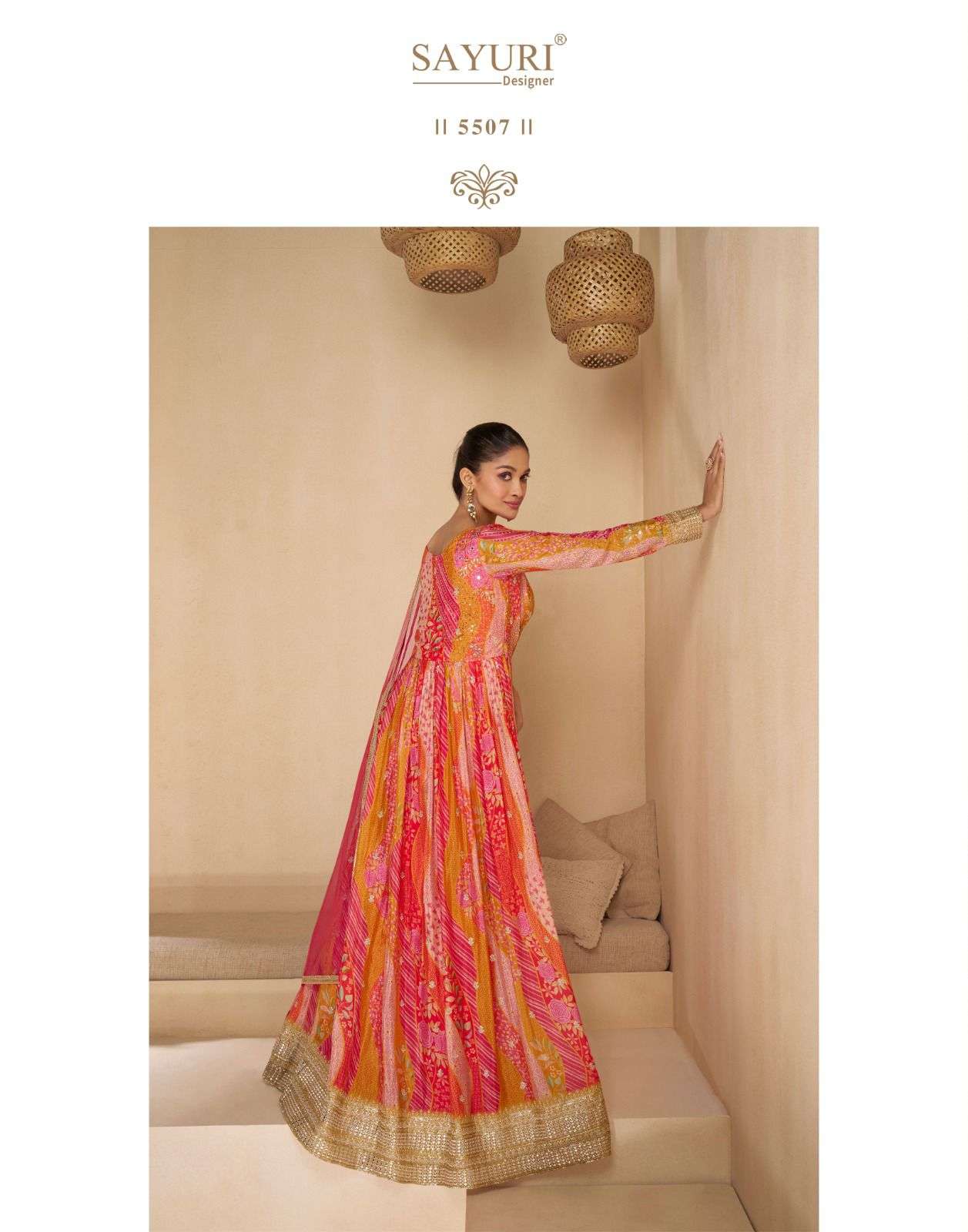 NOORI BY SAYURI DESIGNER REAL GEORGETTE EMBROIDERY ANARKALI WITH DUPATTA 