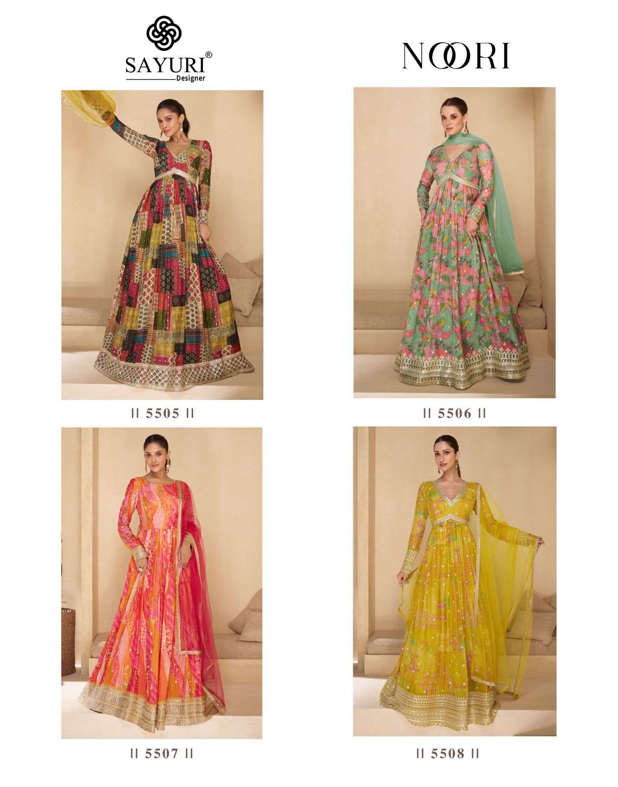 NOORI BY SAYURI DESIGNER REAL GEORGETTE EMBROIDERY ANARKALI WITH DUPATTA 