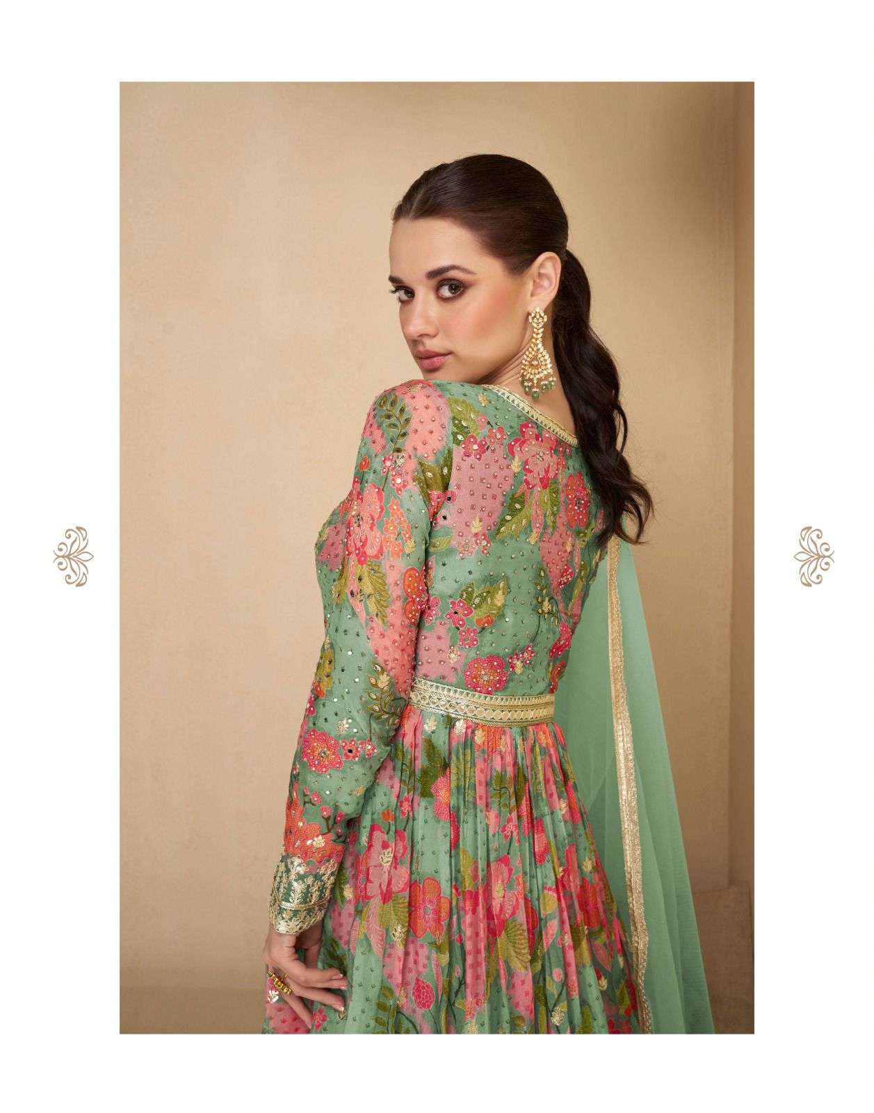 NOORI BY SAYURI DESIGNER REAL GEORGETTE EMBROIDERY ANARKALI WITH DUPATTA 