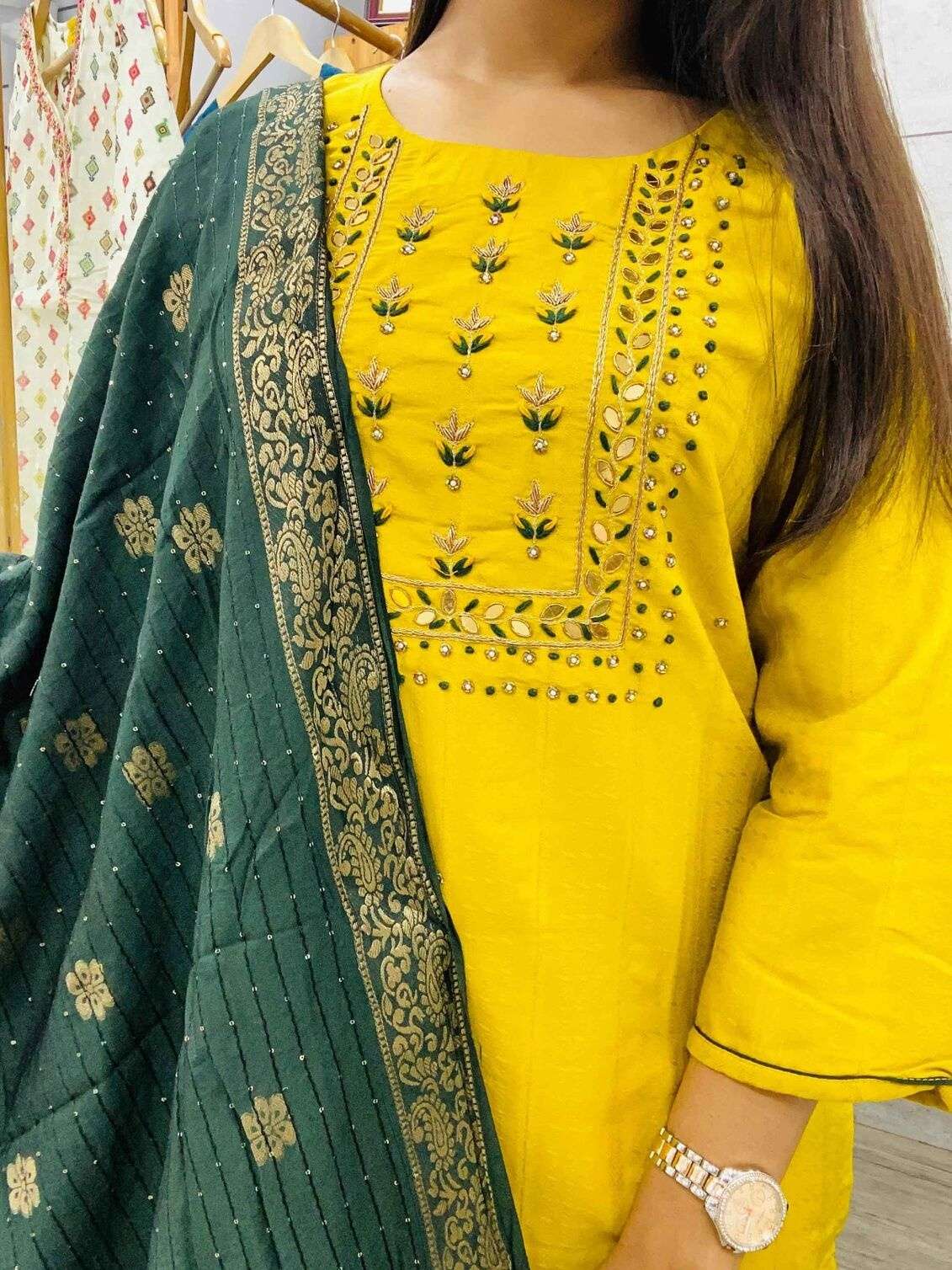 NZ-103 TF DESIGNER EMBROIDERY WORK KURTI PANT WITH DUPATTA 