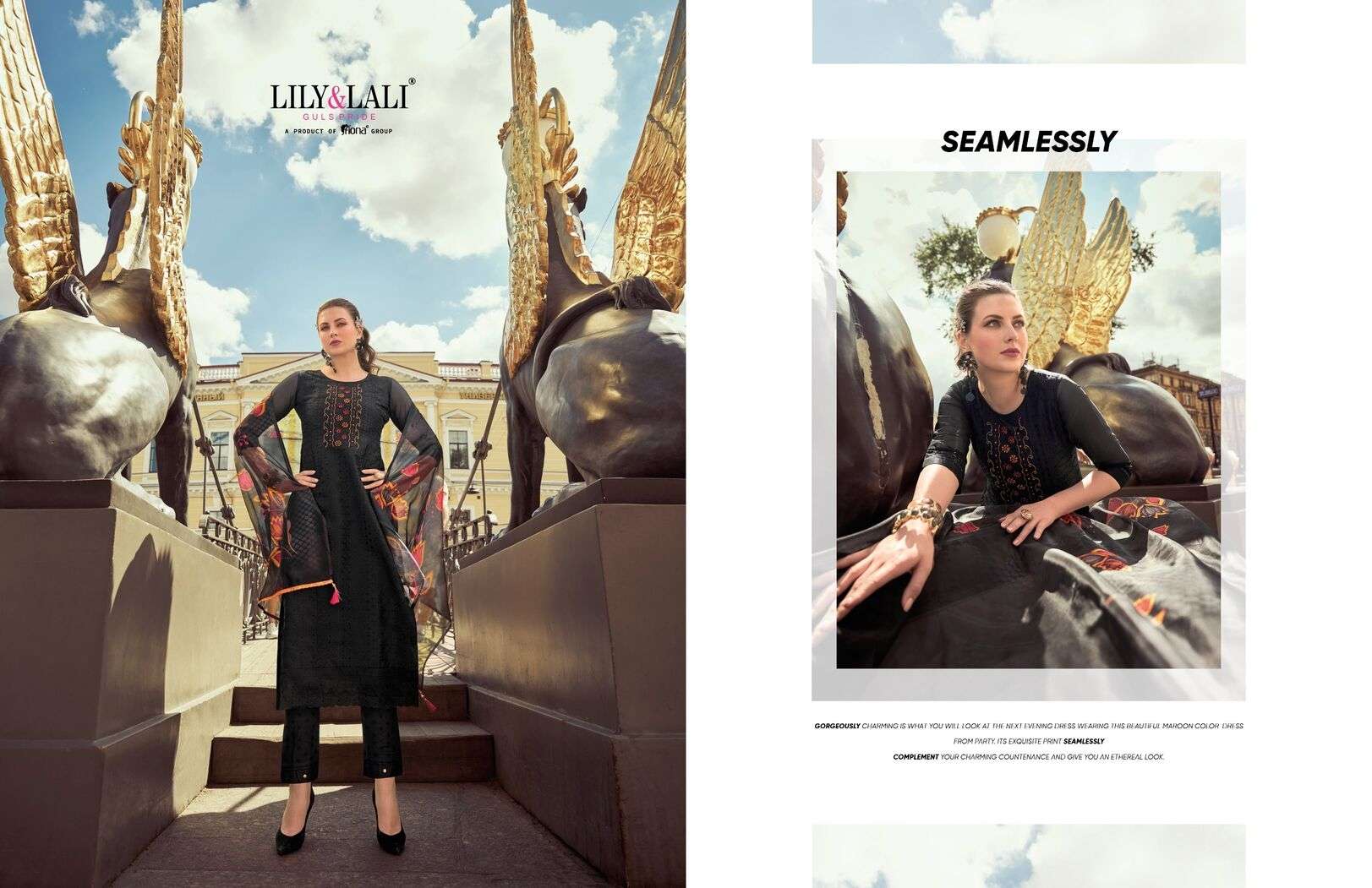 ORGANZA CHIKANKARI VOL-2 BY LILY & LALI KURTI PANT WITH ORGANZA DIGITAL PRINT DUPATTA 