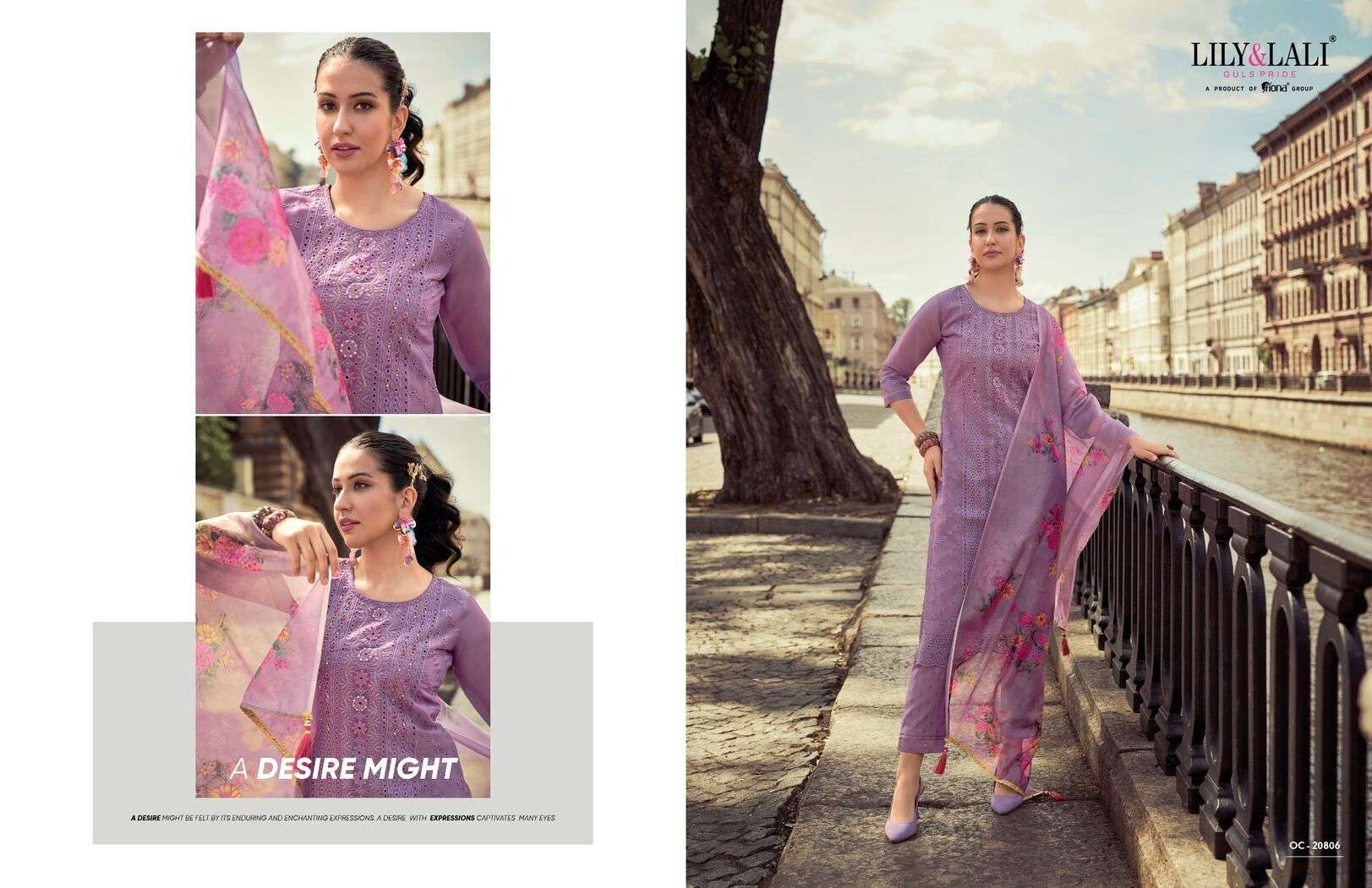 ORGANZA CHIKANKARI VOL-2 BY LILY & LALI KURTI PANT WITH ORGANZA DIGITAL PRINT DUPATTA 