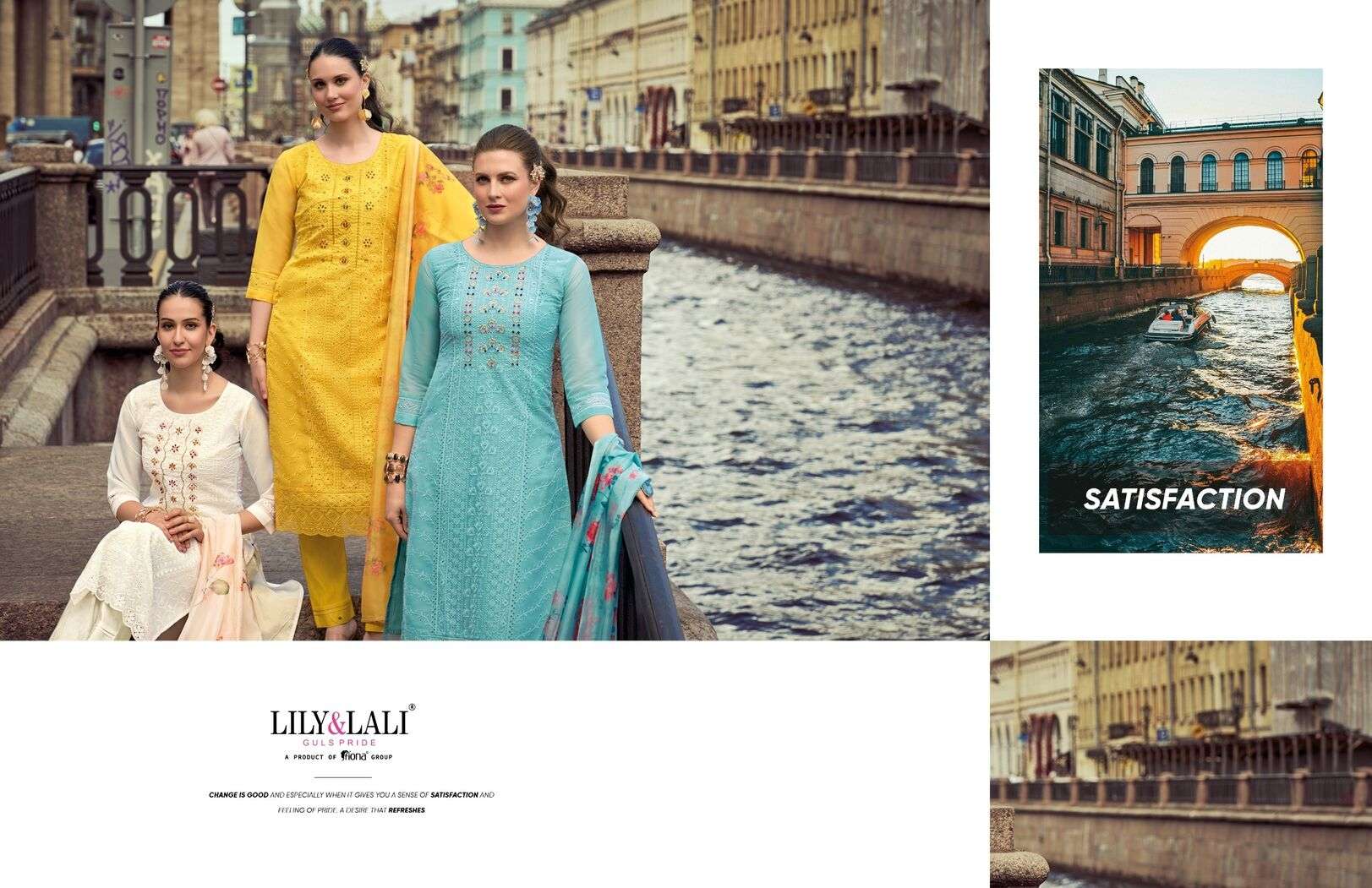 ORGANZA CHIKANKARI VOL-2 BY LILY & LALI KURTI PANT WITH ORGANZA DIGITAL PRINT DUPATTA 