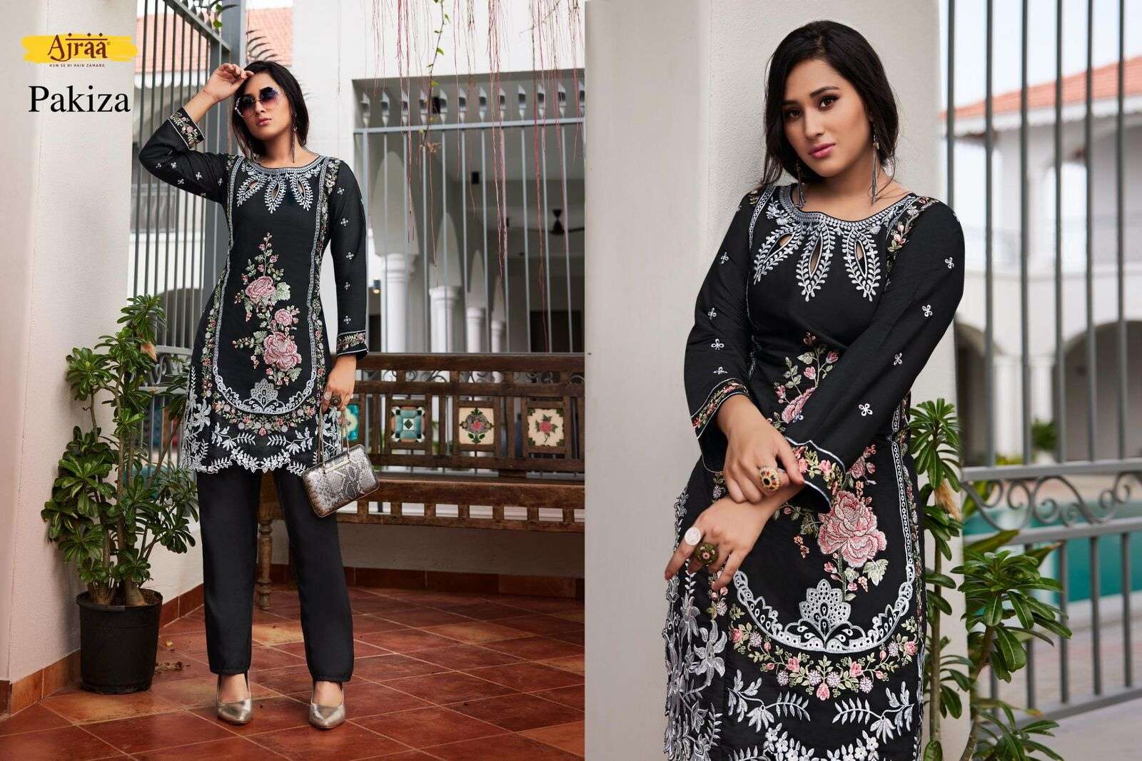 PAKIZA BY AJRAA PURE VISCOSE EMBROIDERY WORK CO-ORD SET IN PAKISTANI STYLE 