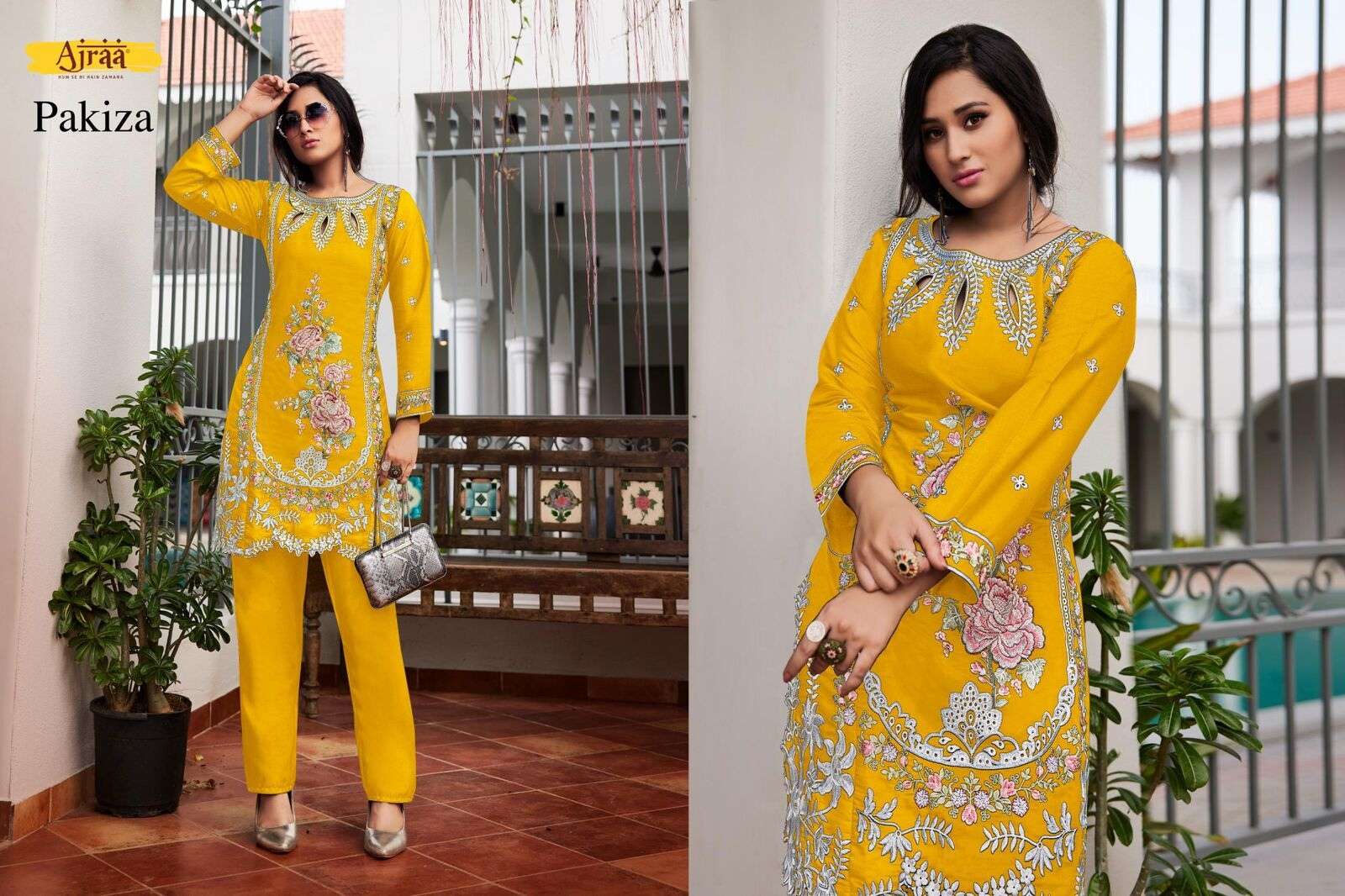PAKIZA BY AJRAA PURE VISCOSE EMBROIDERY WORK CO-ORD SET IN PAKISTANI STYLE 