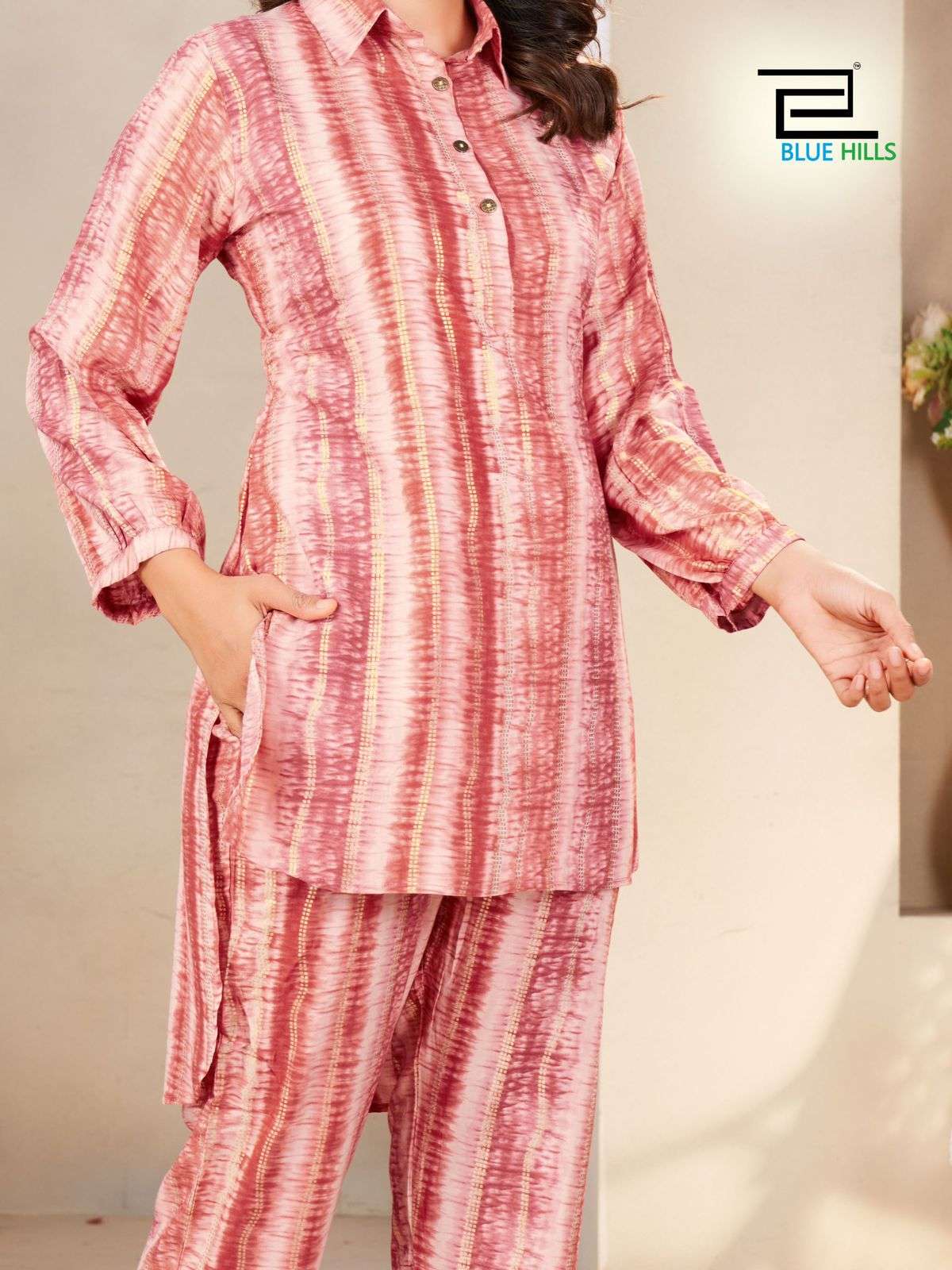 POPPINS VOL-3 BY BLUE HILLS RAYON OPENABLE BUTTON STYLISH CO-ORD SET 