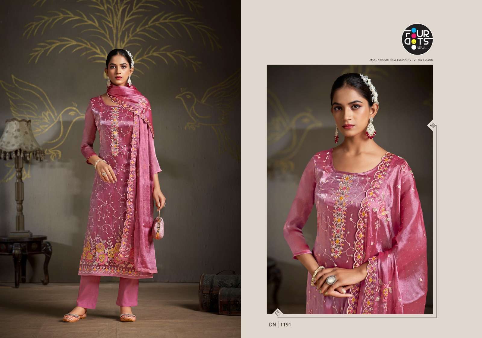 RAHAT BY FOURDOTS JIMMY CHU BERBERRY WITH HEAVY JARKAN DIAMOND WORK SALWAR SUIT