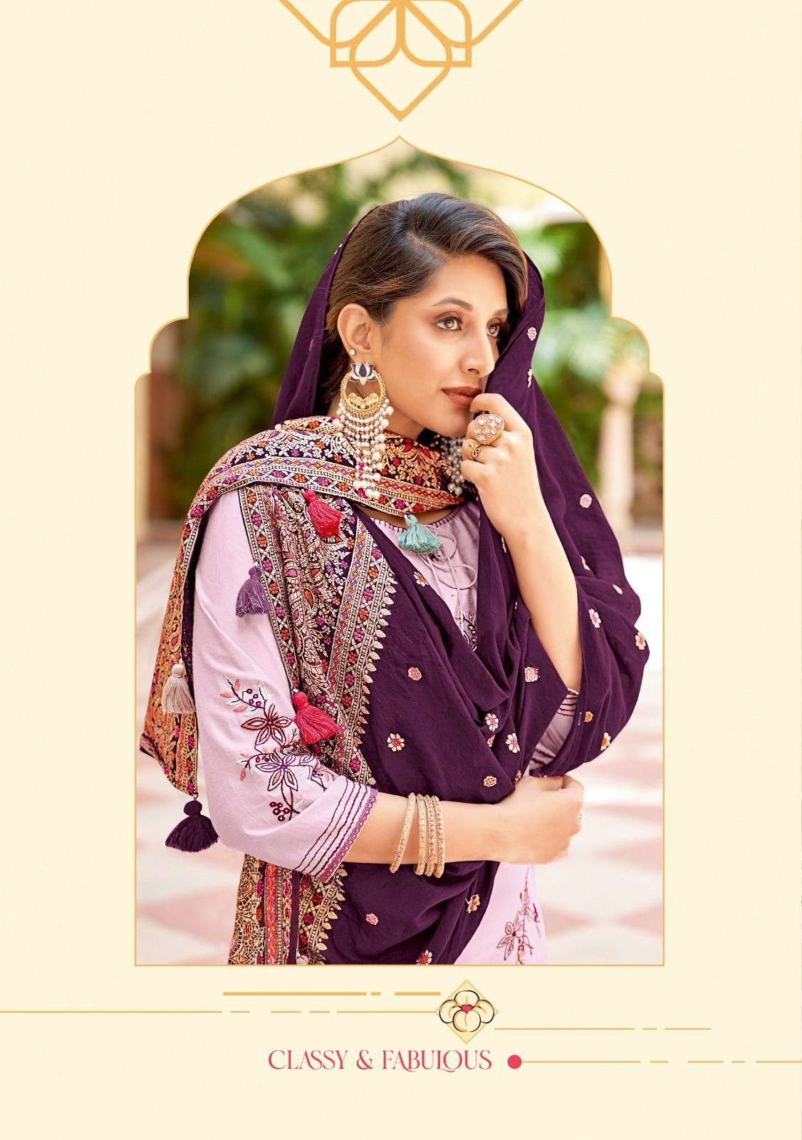 RAKSHA BY WOOGLEE VISCOSE THREAD HANDWORK KURTI PANT WITH DUPATTA 