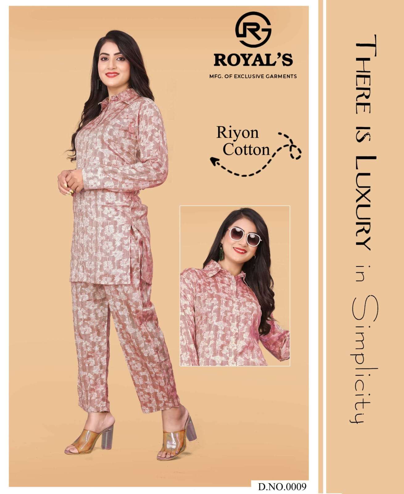 RAYON COTTON STYLISH MATCHING CO-ORD SETS BY ROYALS
